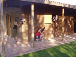 Enjoy practicing laser tag 